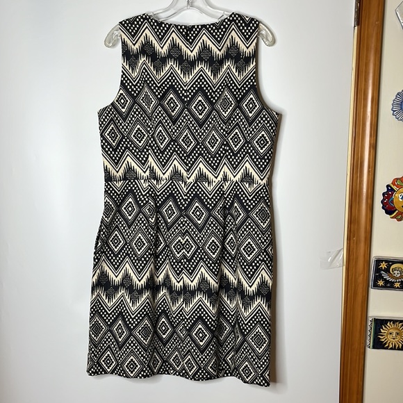 J Crew Womens Dress Shift Cotton Black White Sleeveless Lined 14 PLUS SIZE - Picture 6 of 7